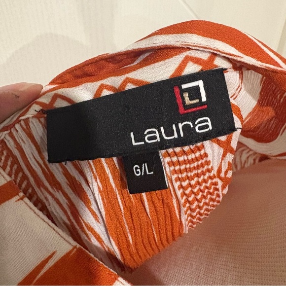 Aura‎ Vibrant Orange and White Dress - Picture 5 of 6